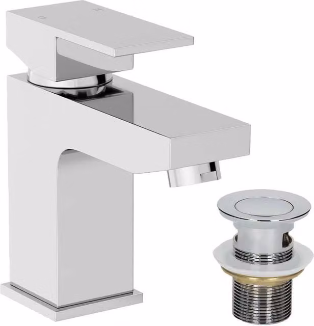NESTLUNE Modern Brass Bathroom Basin Sink Mixer Tap in Silver Chrome