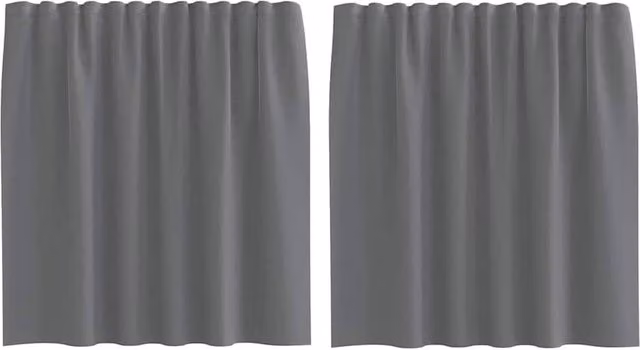 Berkfield Home Dark Grey Voile Fabric Panel Curtains with Rod Pockets, 2 Pack – 1
