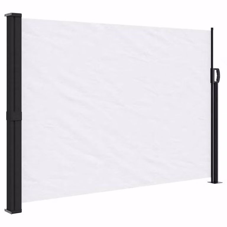 Berkfield Home White Retractable Side Awning with Manual Pull Polyester Fabric, W/H: 500 x 140 cm