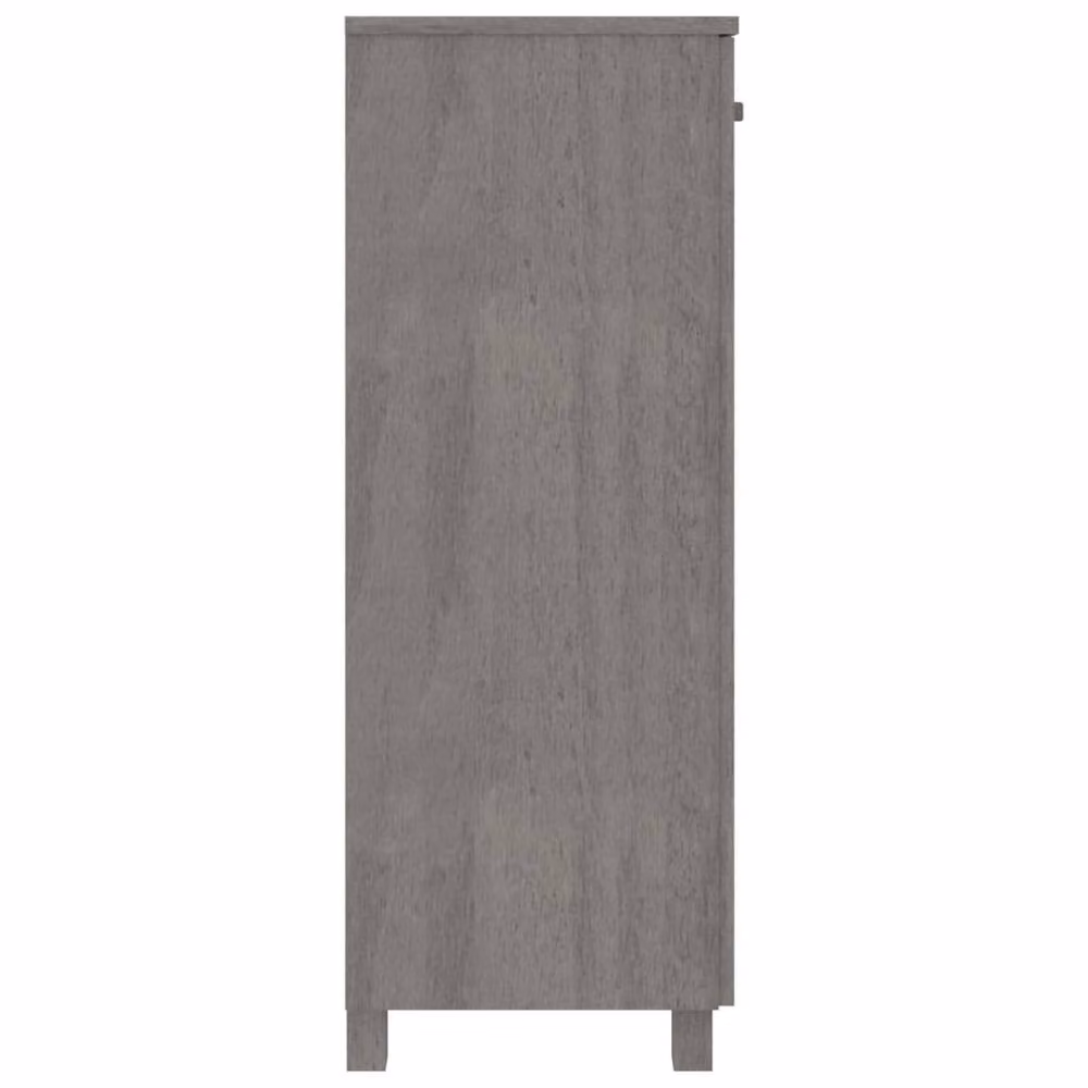 Berkfield Home HAMAR Shoe Cabinet, Light Grey Solid Pine Wood, W: 85 cm, D: 40 cm, H: 108 cm – 3