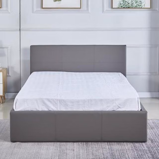 Kosy Koala Grey Synthetic Leather Ottoman Storage Bed with Hybrid Spring Foam Mattress, W/D/H: 90 x 190 cm
