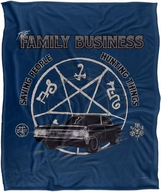Warner Brothers Supernatural Saving People Silky Touch Super Soft Throw Blanket in White