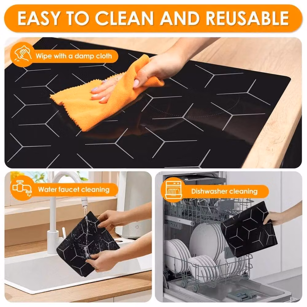 Kelvenix Non-Slip Electric Induction Hob Protector Mat in Black – 3
