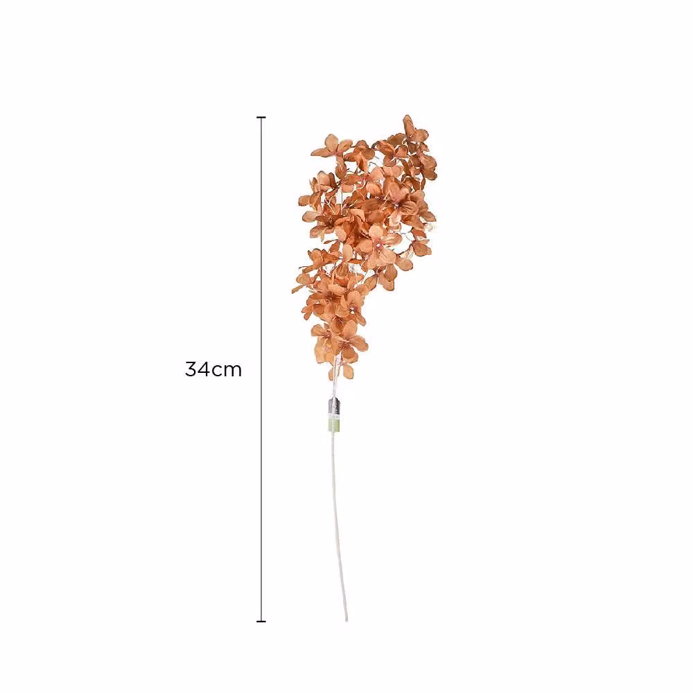 Voltico Brown Textile Hydrangea Artificial Flower Spray Stem for Tabletop Decor – 3