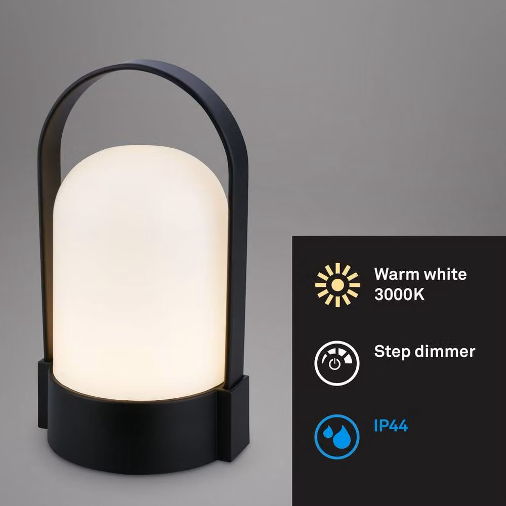 Briloner Dimmable LED Table Lamp in Black, Rechargeable and Wireless with Touch Control – 2
