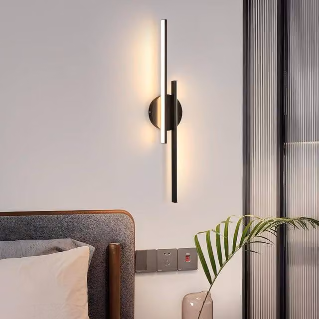 Goeco Modern LED Wall Light in Black with Warm White 3000K Up and Down Lighting