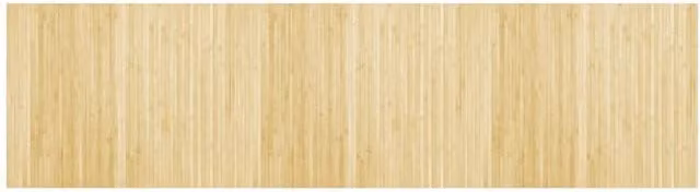 Berkfield Home Rectangular Bamboo Rug in Beige, W: 80 cm, L: 300 cm