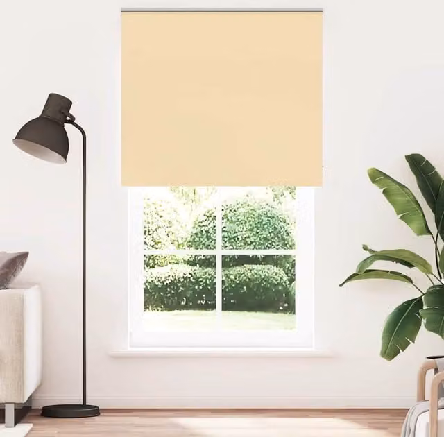 Berkfield Home Blackout Roller Blind in Beige, Thermal Insulating Polyester, W: 135 cm, H: 230 cm