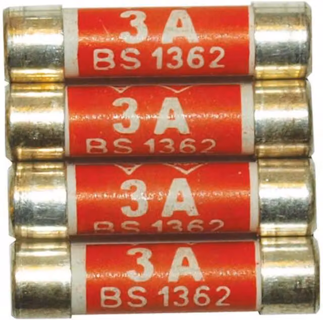 Dencon 3 Amp Electrical Fuses, 10 Pack, Red