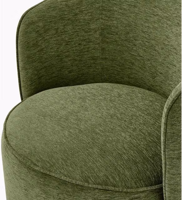 Liode Green Fabric Round Swivel Accent Chair with Armrests