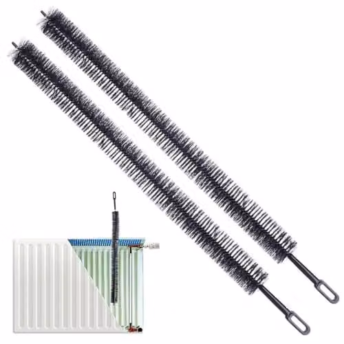 GEEZY Set of 2 Black Radiator Cleaning Brushes, 71 cm Long Flexible Bristle Dusters – 1