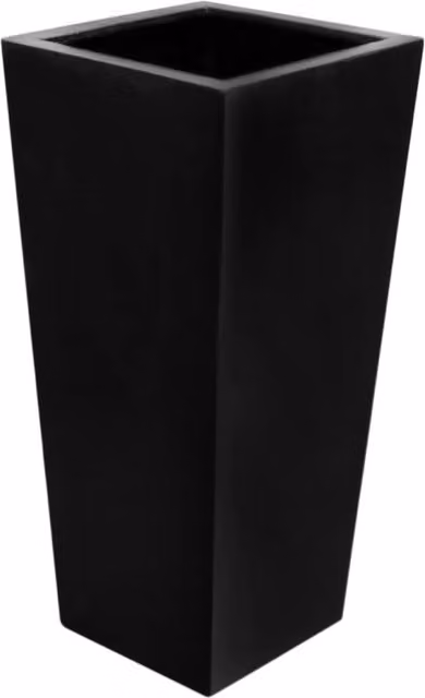 Primrose Black Terrazzo Polystone Tall Flared Square Planter