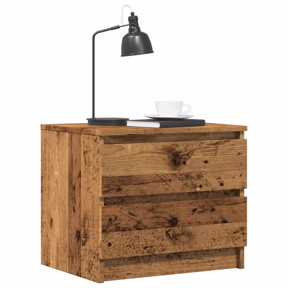 Berkfield Home Set of 2 Bedside Cabinets in Old Wood Brown, W/D/H: 50 x 40 x 43.5 cm – 2