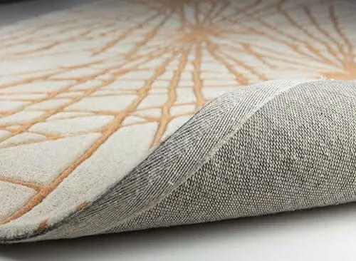 Esselle Home Aura Starburst Modern Machine Woven Wool Rug in Orange and Beige, W: 200 cm, D: 290 cm – 4