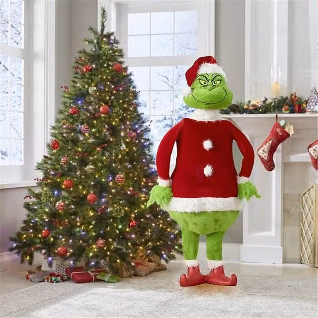 SPETLEK Christmas Grinch Soft Plush Doll in Red and Green, Height: 60 cm – 1