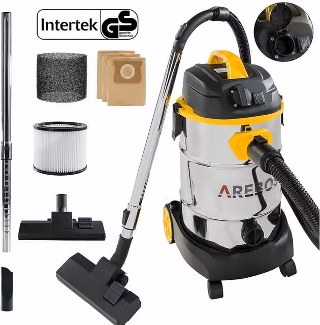 AREBOS Multipurpose Industrial Water Vacuum Cleaner in Yellow