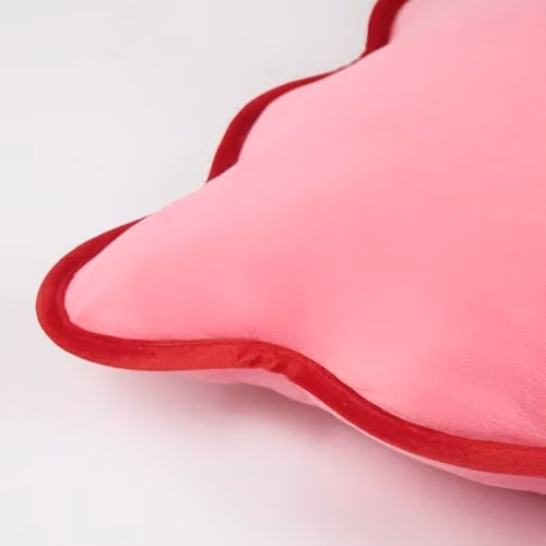 OHS Matte Velvet Scallop Edge Filled Cushions with Covers, 2 Pack, Pink and Red, W/D/H: 45 x 45 x 45 cm – 4