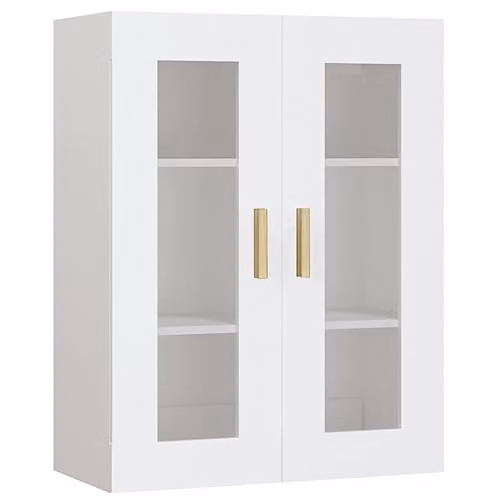 vidaXL White Hanging Wall Cabinet with Glass Doors W/D/H: 69.5 x 34 x 90 cm