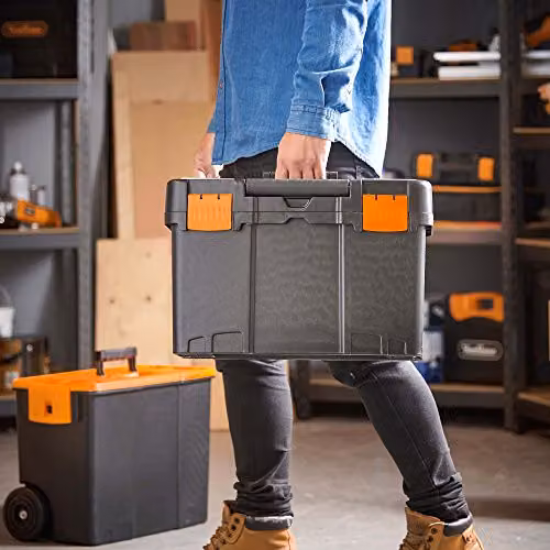 VonHaus Stackable Wheeled Tool Box with Inserts, Black – 3