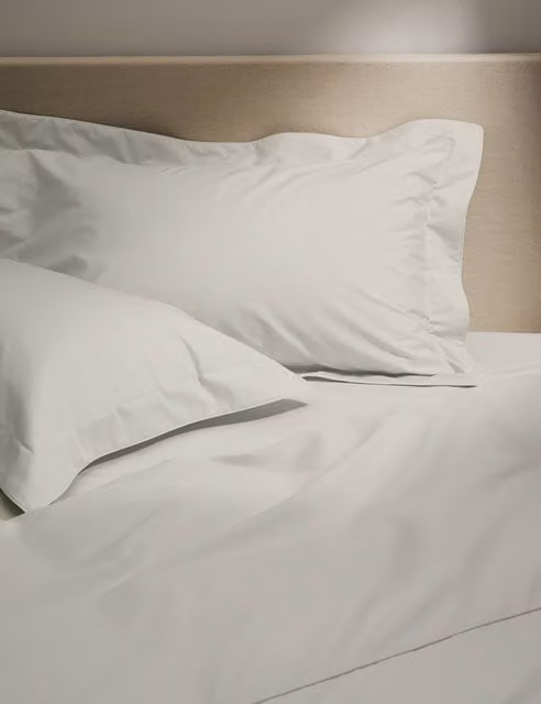 M&S 2 Pack Egyptian Cotton 230 Thread Count Oxford Pillowcases in Silver Grey