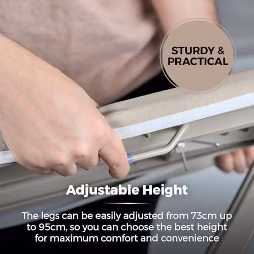 Tower T873014MSH Ceraglide Plus Large Ironing Board with Adjustable Height and Iron Rest, Beige – 3