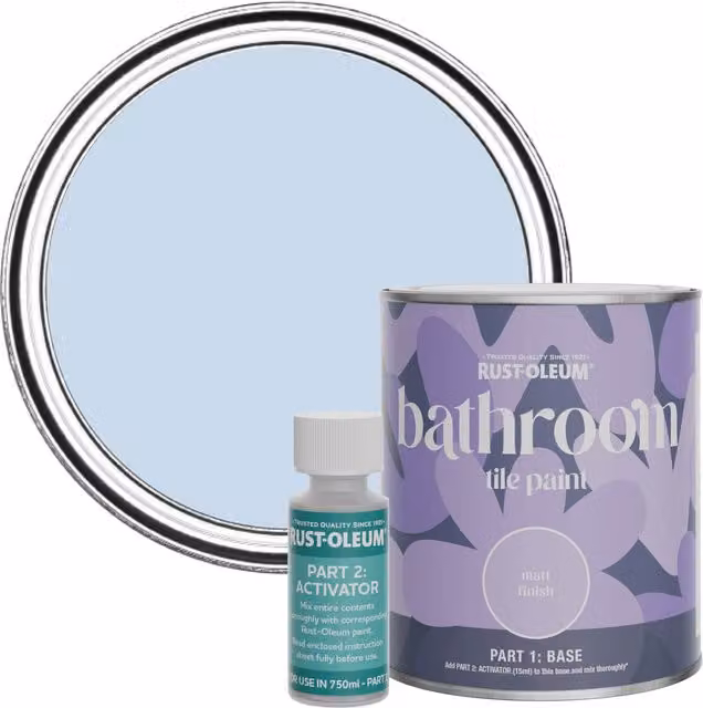 Rust-Oleum Bathroom Tile Paint in Matt Finish, Blue Silk, 0.75 l