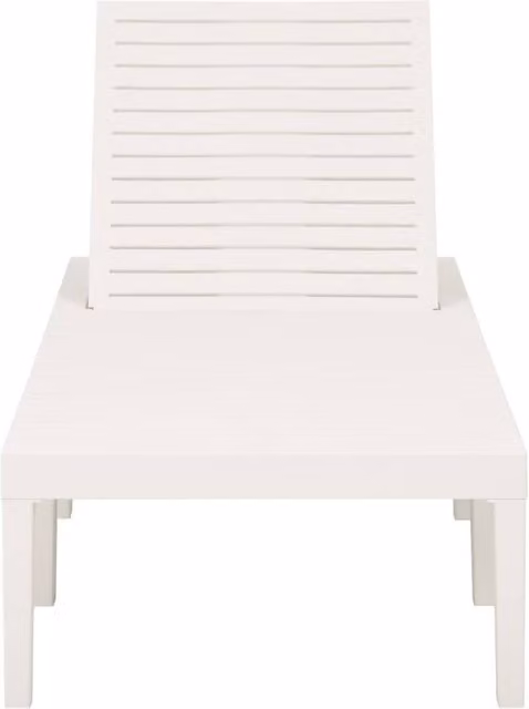 Berkfield Home White Plastic Sun Lounger with Adjustable Headrest
