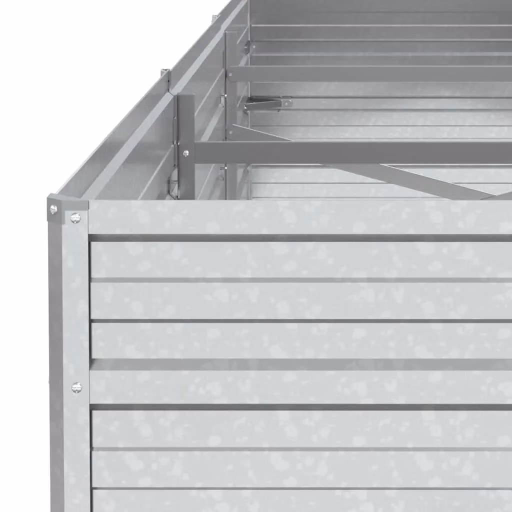 Berkfield Home Garden Galvanised Steel Raised Bed in Silver, W: 240 cm, D: 80 cm, H: 45 cm – 3
