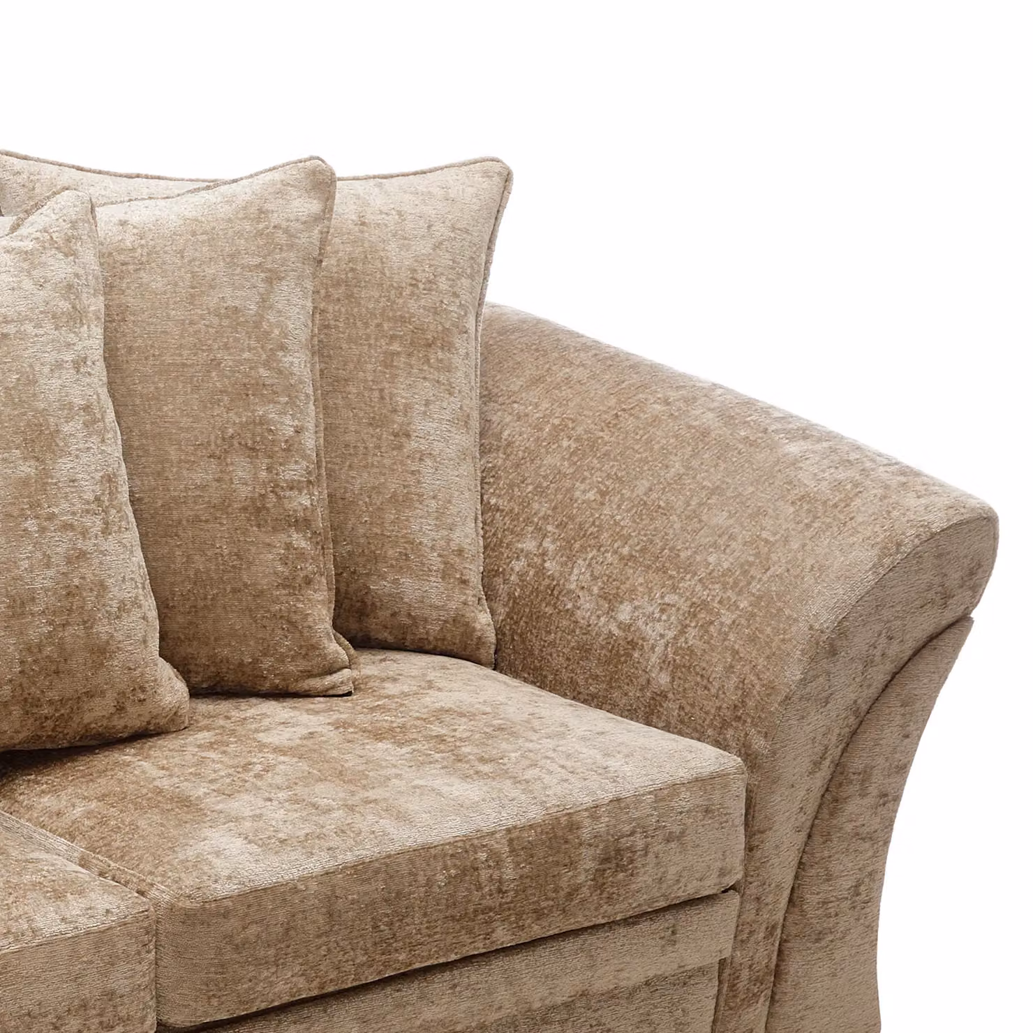Abakus Direct Farrow 3 Seater Sofa in Brown Crushed Chenille Fabric – 3