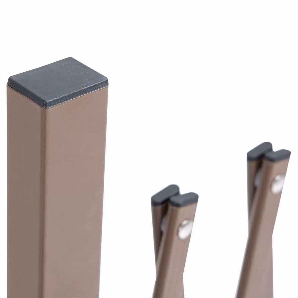 NESTLUNE Brown Aluminium Alloy Movable Rectangular Freestanding Fence – 2