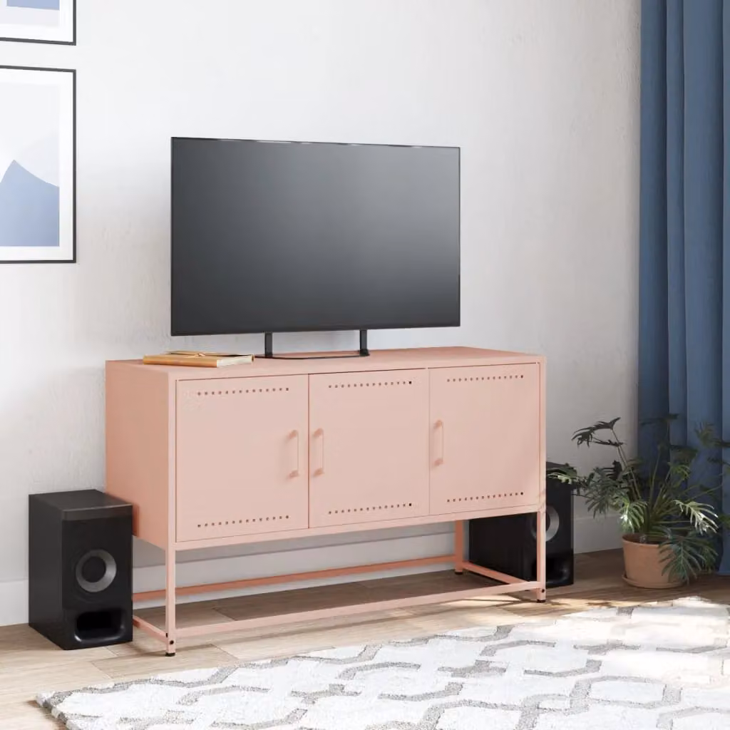 Berkfield Home Industrial Pink Metal TV Cabinet W: 100.5 cm, D: 39 cm, H: 60.5 cm – 3