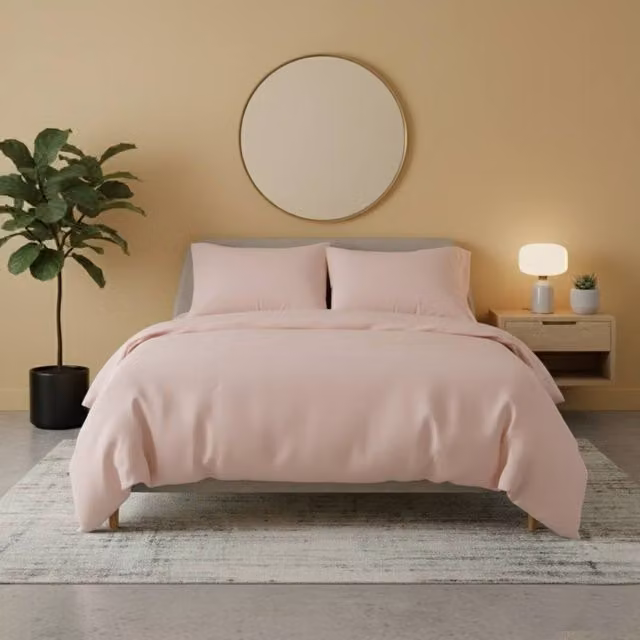 Snug City Pink Flannelette Cotton Duvet Cover and Pillowcase Set