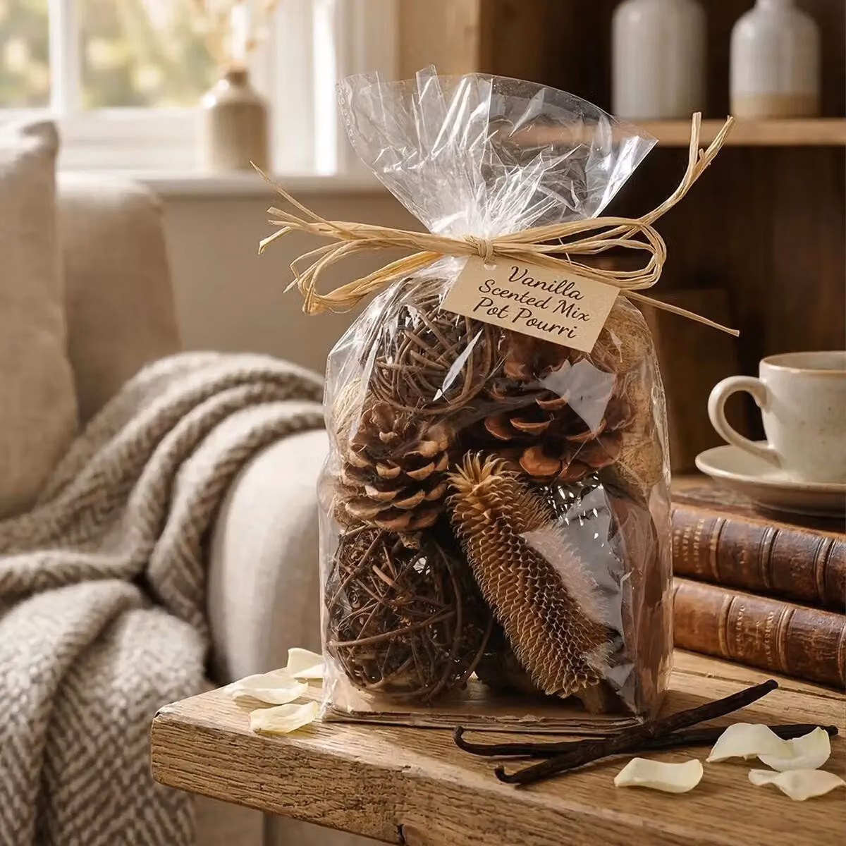 Orsina Vanilla Scented Pot Pourri, 200g Decorative Dried Flower Mix in Brown – 2