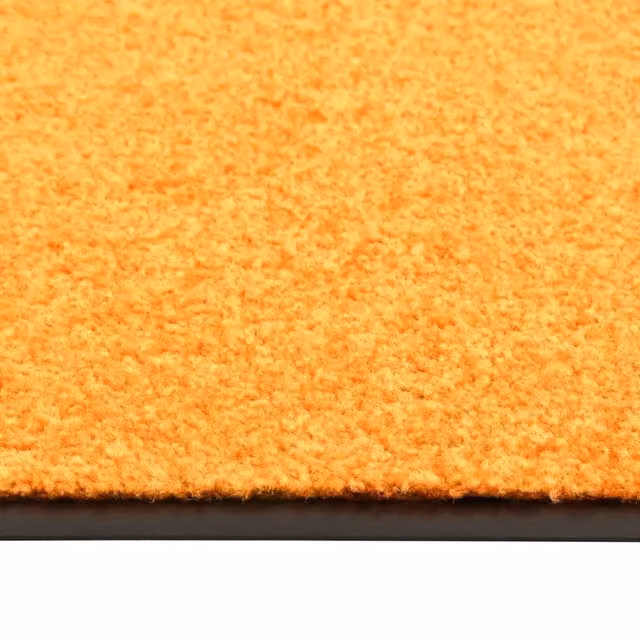 Berkfield Home Washable Non-Slip Pliable Doormat, Orange and Black, W: 120 cm, D: 90 cm – 1