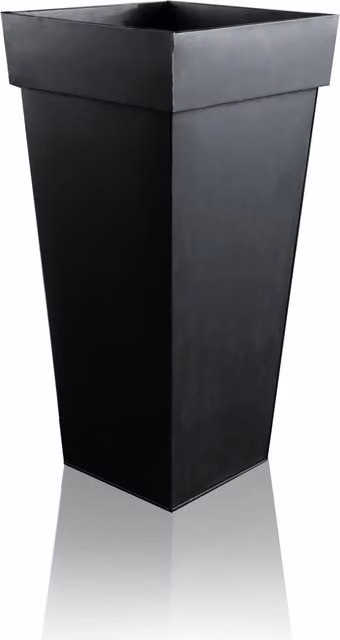 Primrose Black Tall Flared Square Zinc Planter Tub