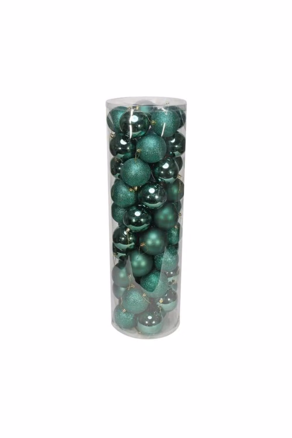KDMD 48 Green Christmas Baubles with Matt, Shiny and Glitter Finishes, Diameter: 10 cm – 2