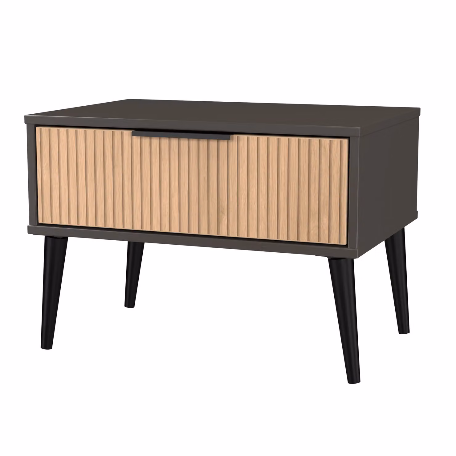 Ready Assembled 2 U Fuji 1 Drawer Wide Side Table in Grey – 3