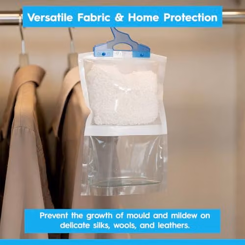 Harbour Housewares Hanging Wardrobe Dehumidifiers, 230g, Pack of 12, White and Transparent – 3