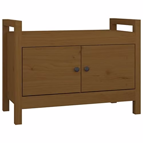 vidaXL Hall Bench in Honey Brown, Solid Pine Wood, W/D/H: 80 x 40 x 60 cm