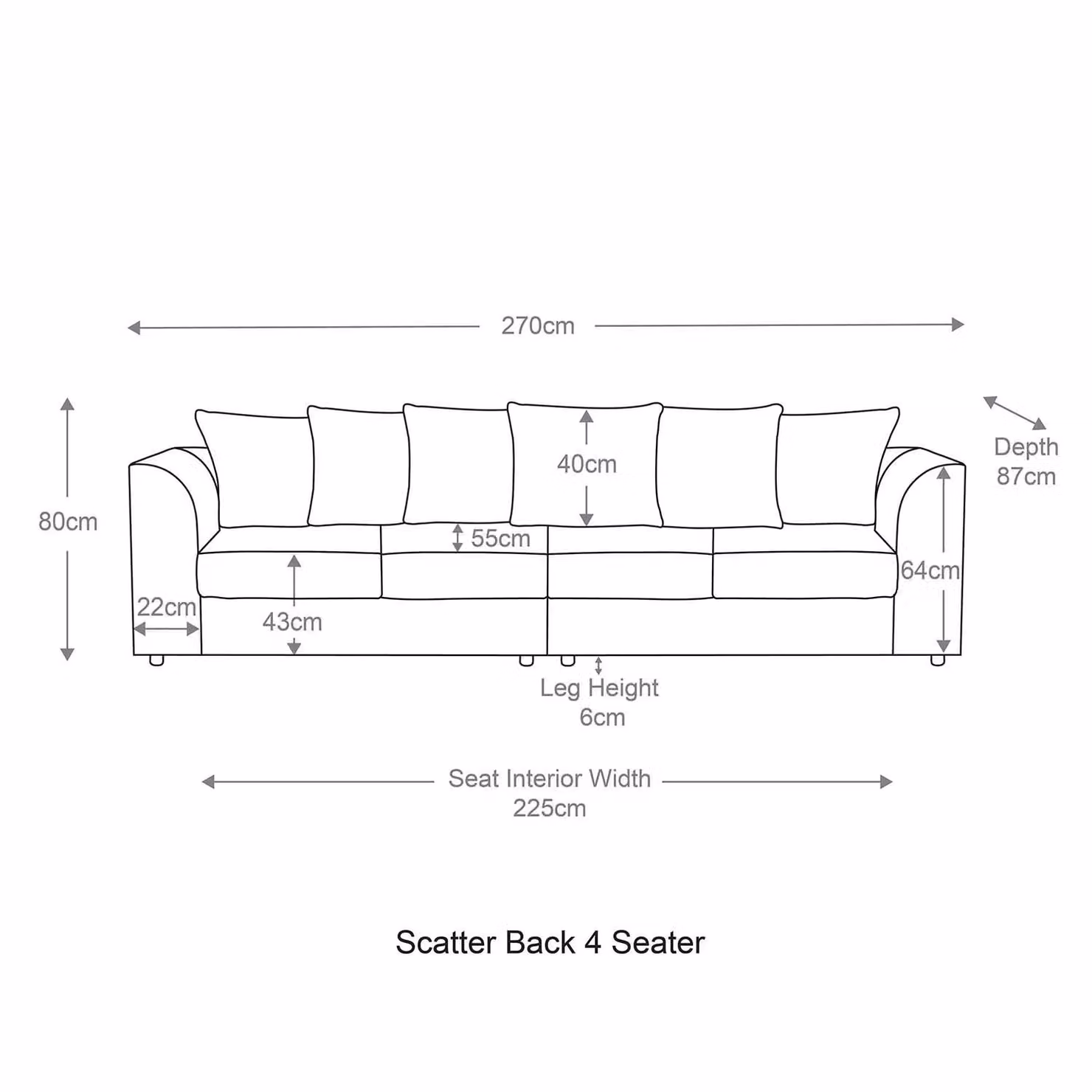 Luxor Living Luxor 4 Seater Jumbo Cord Fabric Sofa with Scatter Cushions in Fawn – 2