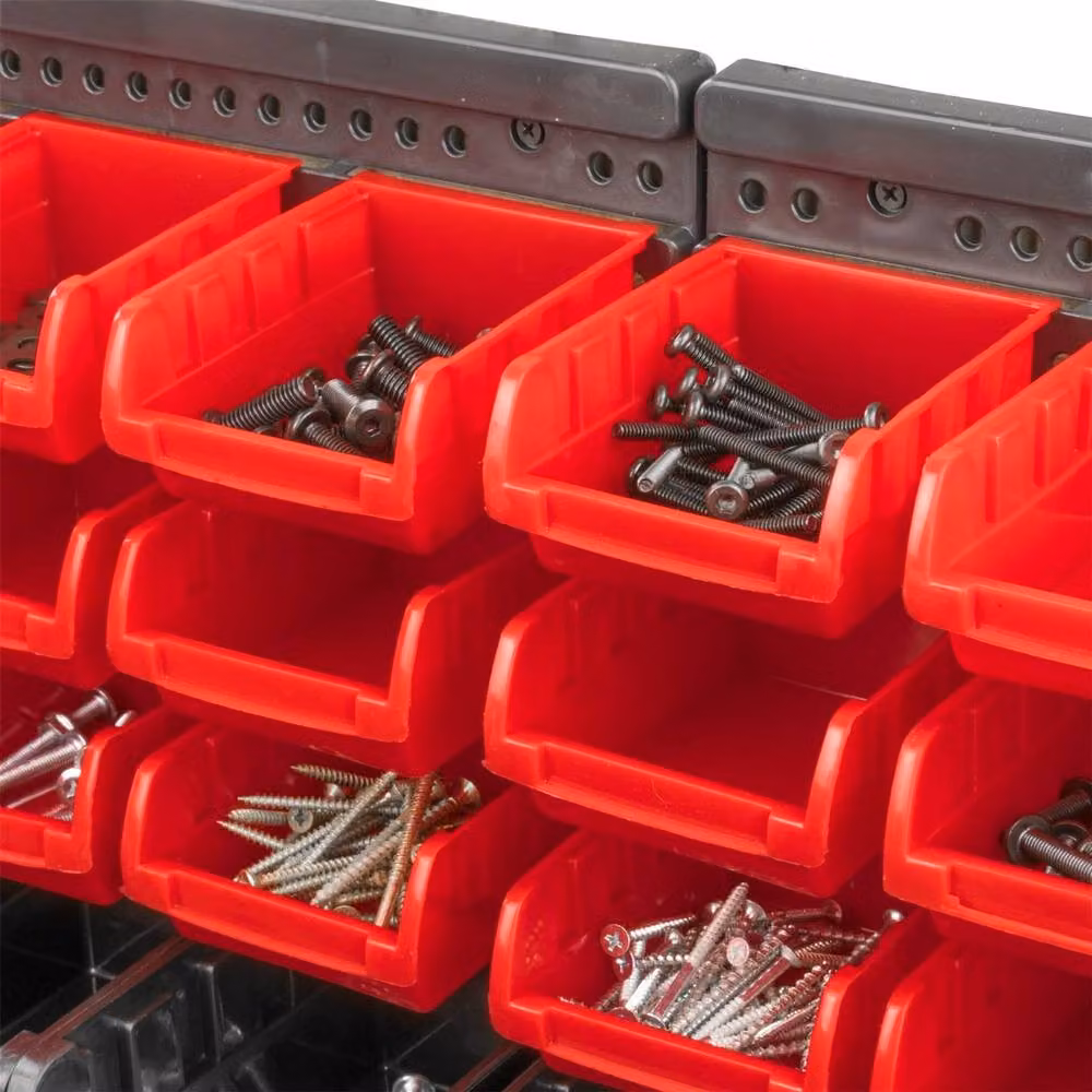 VOGREX 64 Piece Wall Mounted Tool Storage Organiser Rack in Red – 4