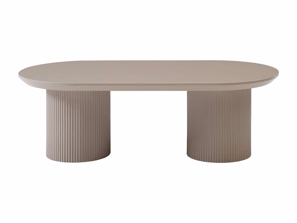 Vente-unique LORIMILA Round MDF Coffee Table in Taupe, W: 60 cm, D: 60 cm, H: 40 cm – 2