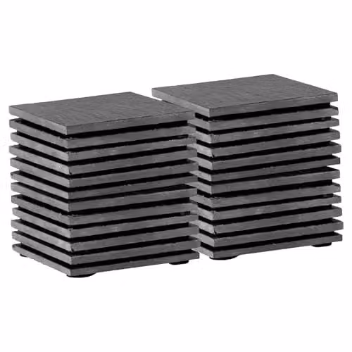 Argon Tableware Square Black Slate Coasters, 24 Piece Set with Holder – 1