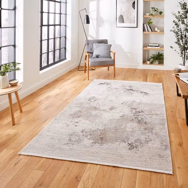 The Rug Shop UK Machine Woven Modern Abstract Beige Area Rug W: 160 cm, L: 230 cm – 1