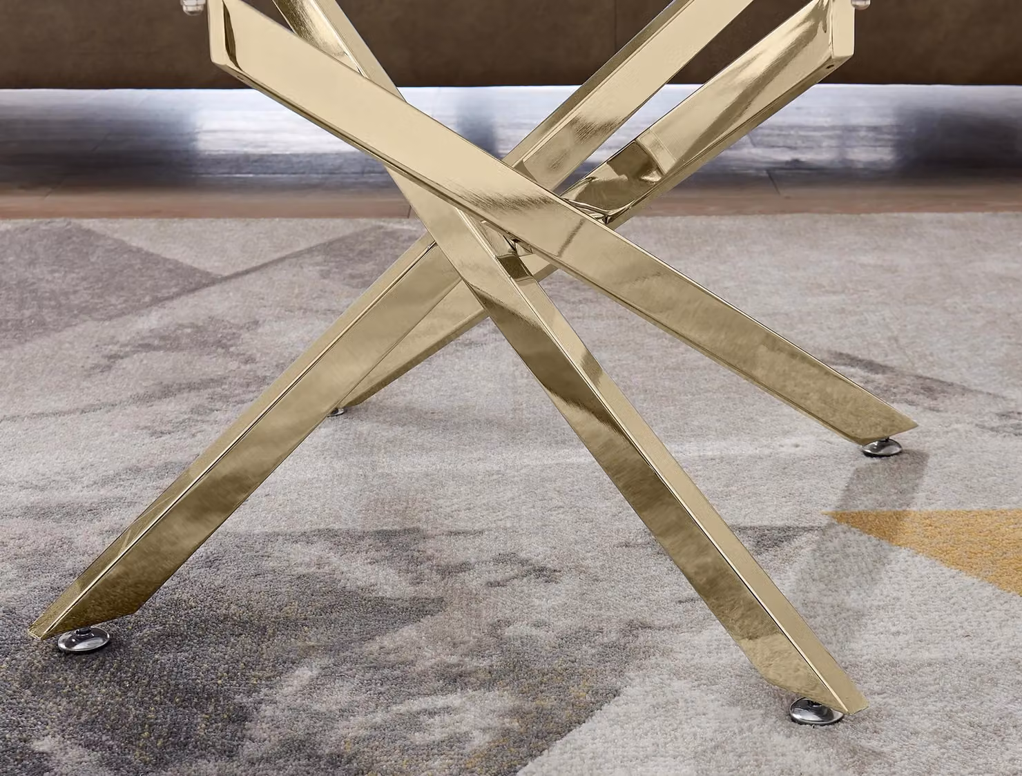 FurnitureboxUK Leonardo Rectangular Glass Coffee Table with Gold Metal Legs – 2