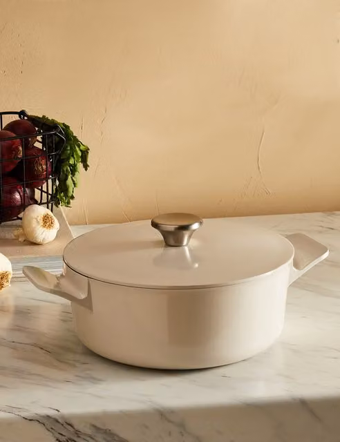 M&S Cast Aluminium 3L Casserole Dish in White
