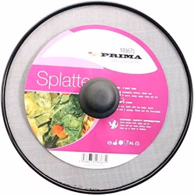 BARGAINS-GALORE Black Metal Fine Mesh Round Splatter Cover Lid for Cooking Fry Pans