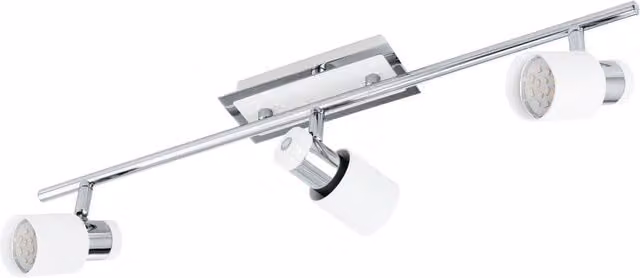 Loops 3 Spot Wall Light in Chrome and White Steel with 3x5W LED GU10 Bulbs Included