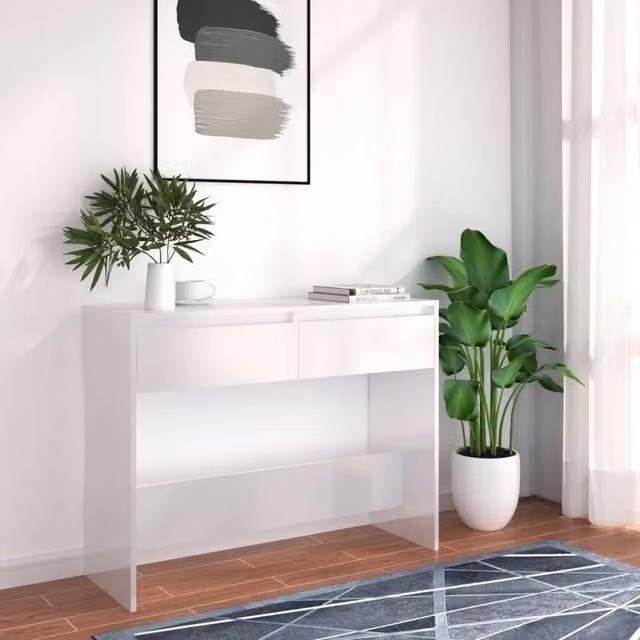 Berkfield Home White Console Table, W/D/H: 100 x 35 x 76.5 cm – 1