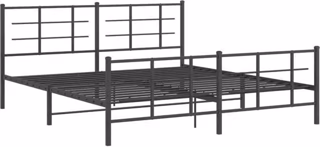 Berkfield Home Metal Bed Frame with Footboard, Black, W/D/H: 183 x 90 x 187 cm – 1